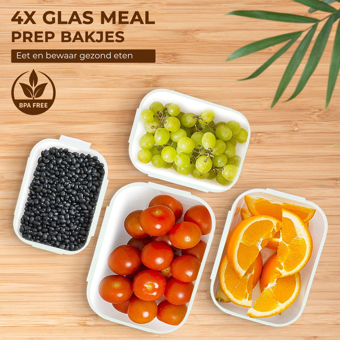 Récipients de préparation de repas Niceey - Ensemble de 4 - Verre