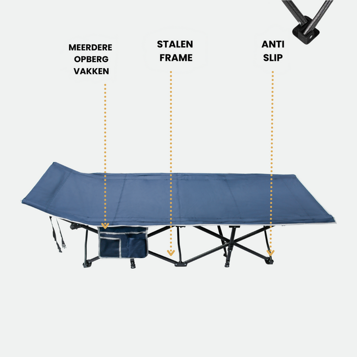 Lit de camp Niceey - Chaise longue - Pliable - Bleu