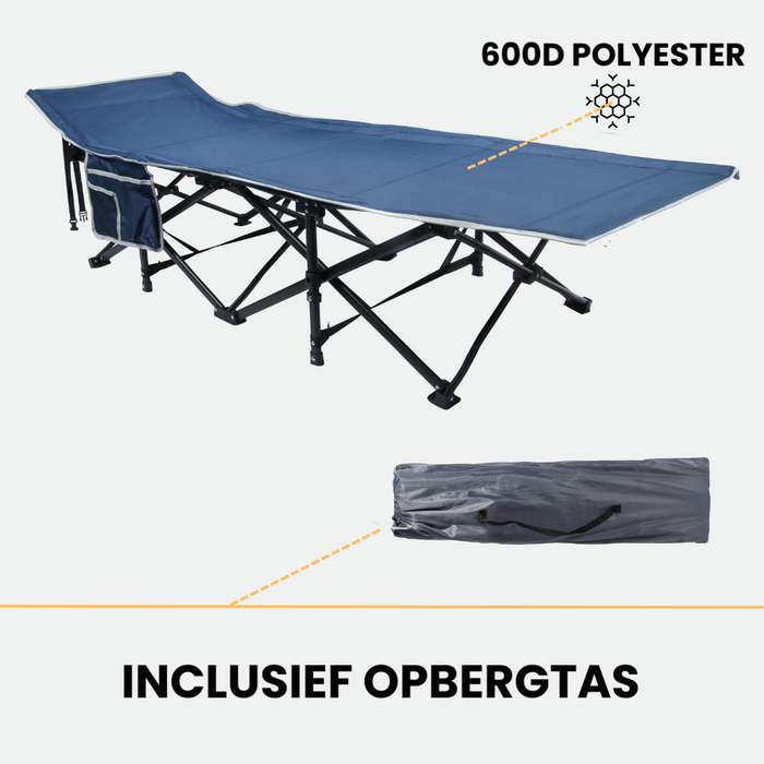 Lit de camp Niceey - Chaise longue - Pliable - Bleu