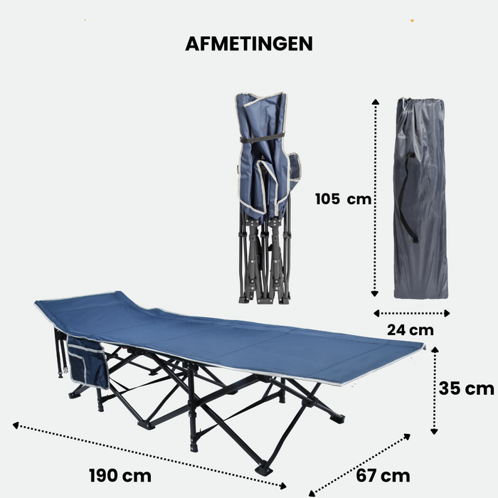 Lit de camp Niceey - Chaise longue - Pliable - Bleu