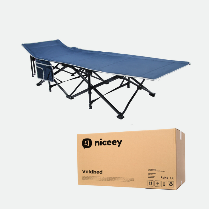 Lit de camp Niceey - Chaise longue - Pliable - Bleu