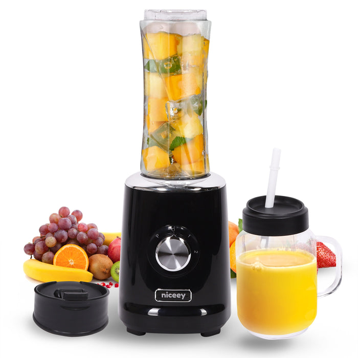 Mini Blender Niceey - Machine à Smoothie - 500W - Noir