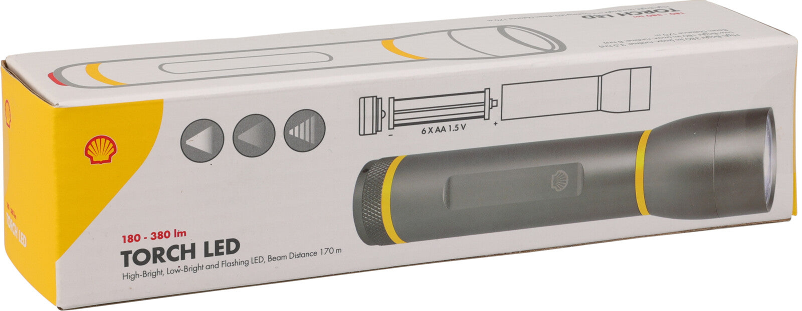 Lampe de poche Shell plus grande - Batterie - 6x AA