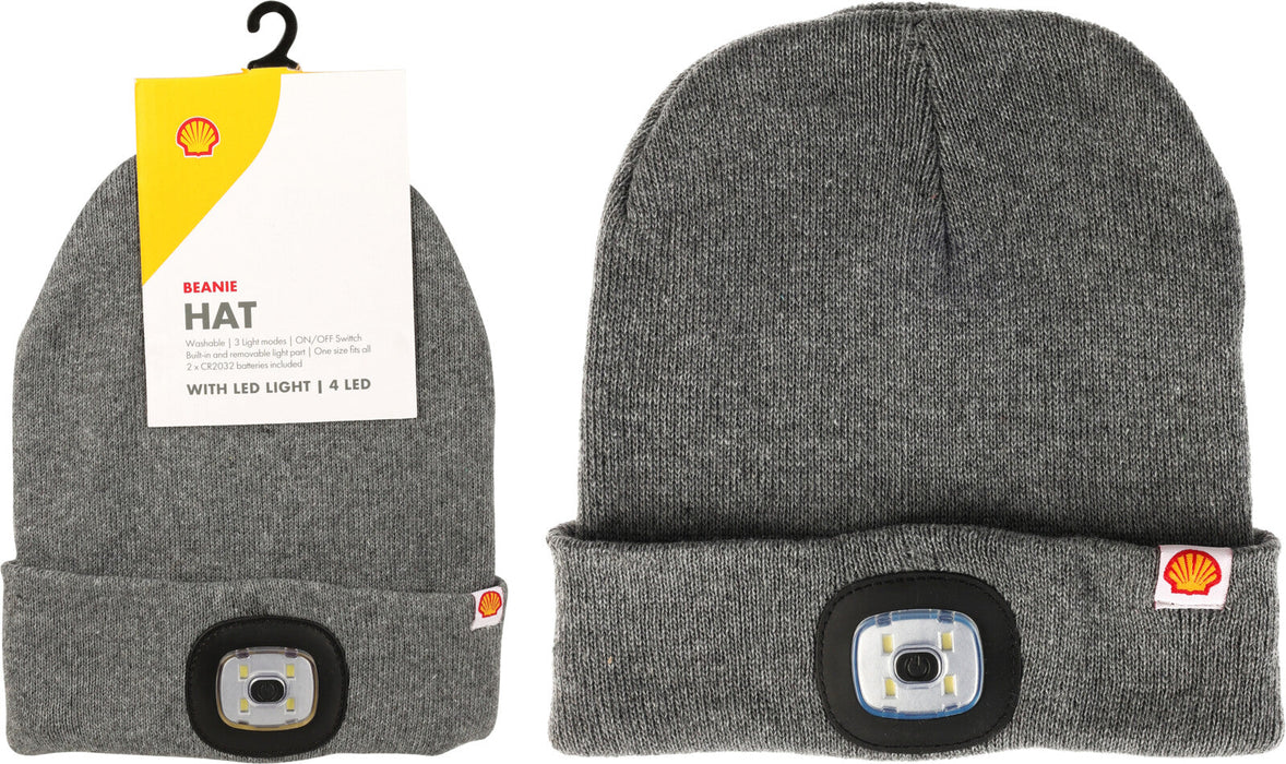 Chapeau Shell avec éclairage LED - Lampe frontale - Gris