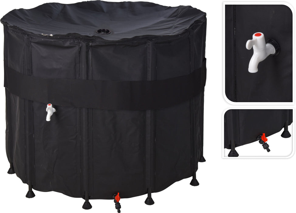 Baril de Pluie Niceey - 1000 Litres - Pliable - Noir