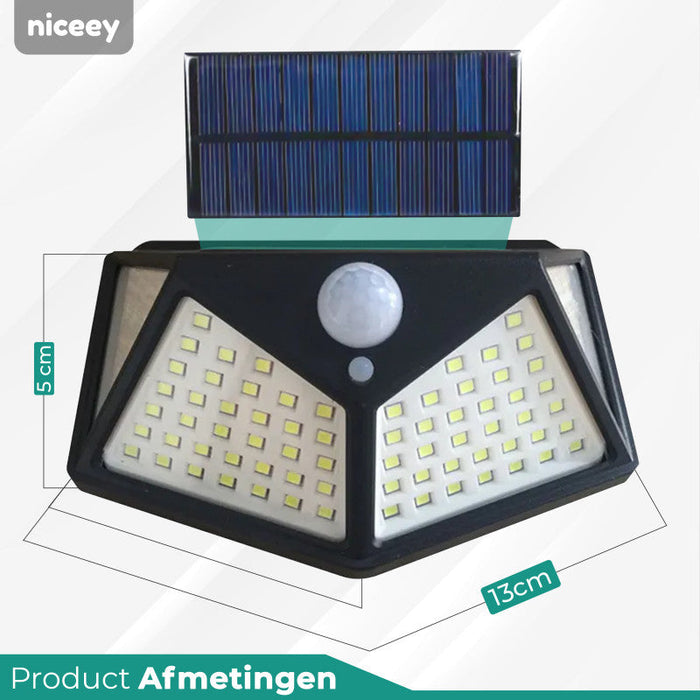 Lampe d'extérieur solaire Niceey - Lot de 2 - 100 LED - Noir
