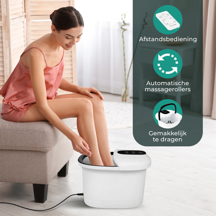 Bain de pieds massant Niceey 3XL - avec rouleaux automatiques - Blanc