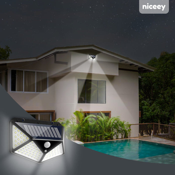 Lampe d'extérieur solaire Niceey - Lot de 2 - 100 LED - Noir
