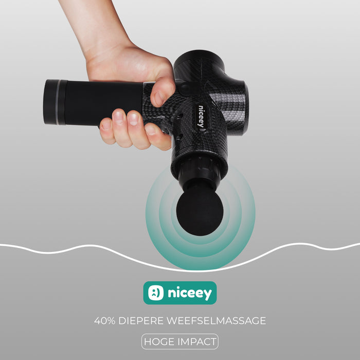 Pistolet de massage professionnel Niceey - Sans fil - Noir