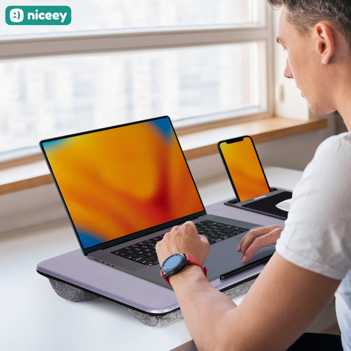 Niceey Laptopkussen - Schootkussen - Grijs/Zwart