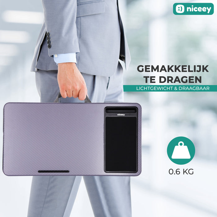 Niceey Laptopkussen - Schootkussen - Grijs/Zwart