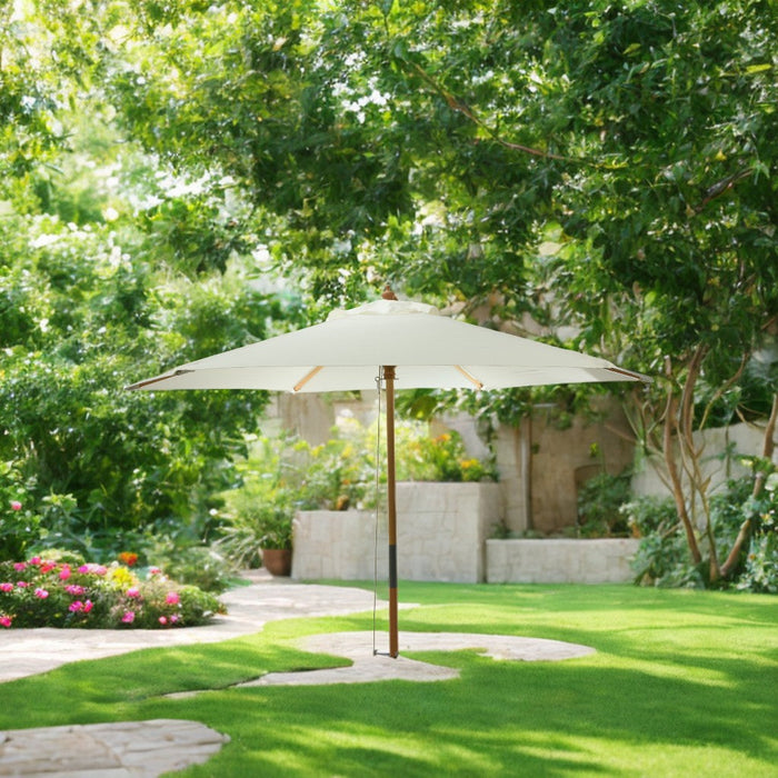 Parasol Niceey - Bois - 250CM - Crème