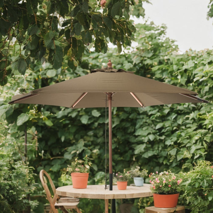 Parasol Niceey - Bois - 250CM - Taupe
