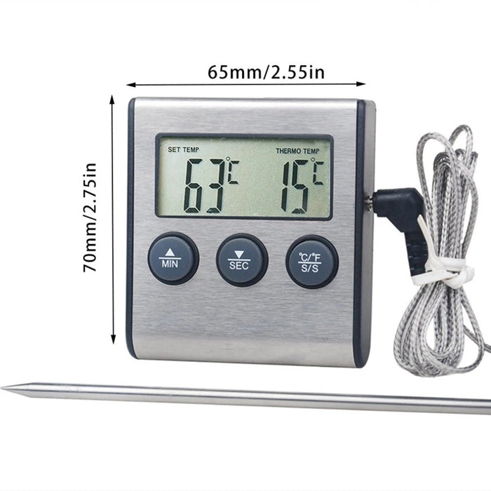 Thermomètre à viande Niceey - Thermomètre pour barbecue - Gris