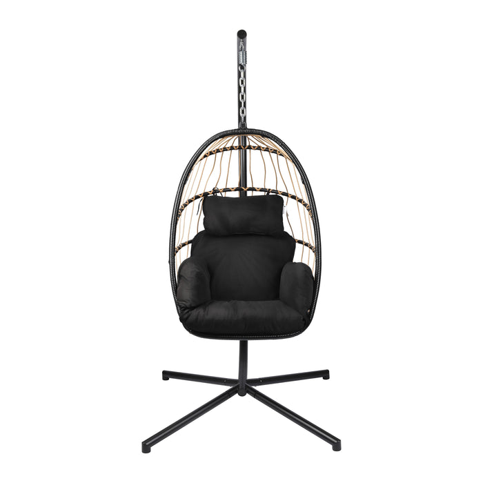 Chaise suspendue Niceey en rotin avec coussins