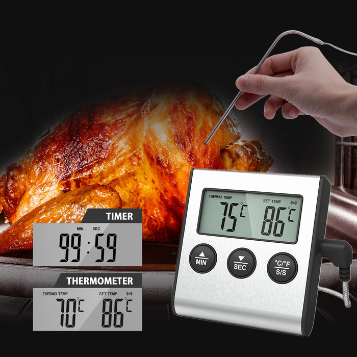 Thermomètre à viande Niceey - Thermomètre pour barbecue - Gris