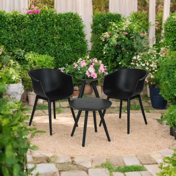 Ensemble de jardin Niceey, 3 pièces, noir