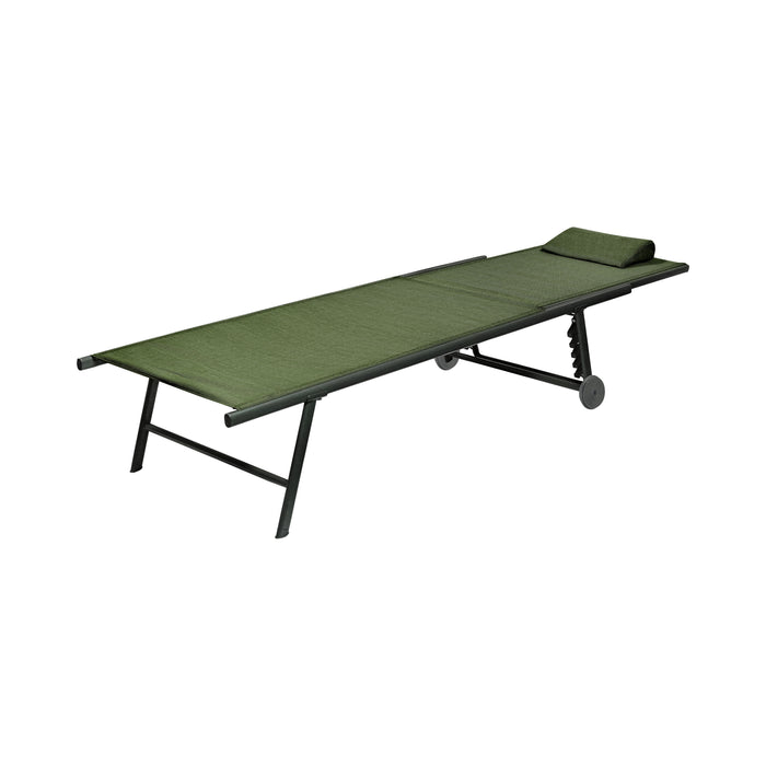 Chaise longue Niceey - Pliable - Oreiller inclus - Vert foncé