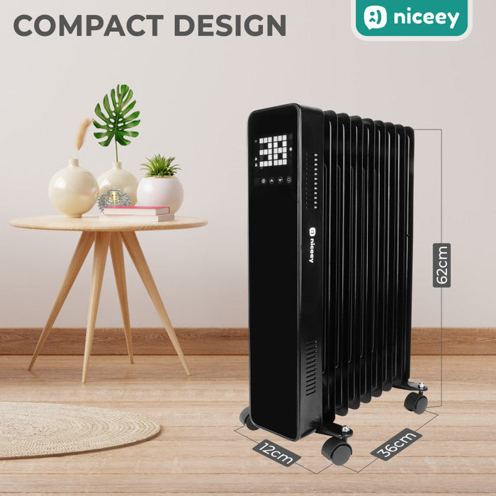 Radiateur à huile intelligent Niceey - Jusqu'à 2000 W - Noir