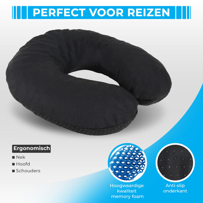 Oreiller de voyage Niceey - Oreiller en gel - Noir