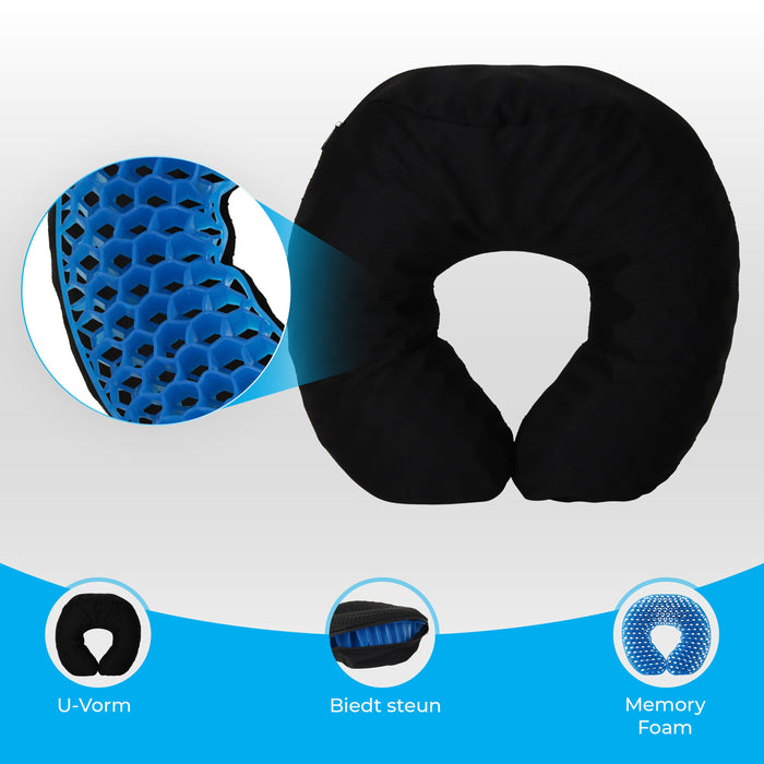 Oreiller de voyage Niceey - Oreiller en gel - Noir