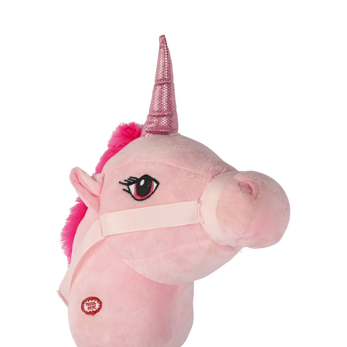 Niceey Hobby Horse - Stokunicorn - Avec Son - 80x15 cm - Rose