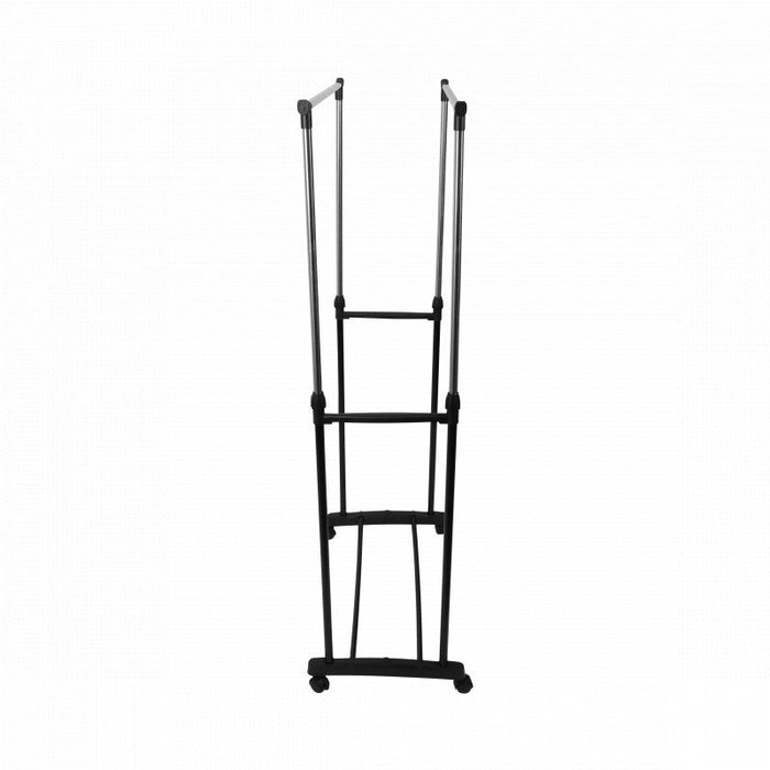Niceey Kledingrek op Wieltjes - Verstelbaar Hoogte 90-160 Cm - Kleding Rek op Wielen - Kledingrek Metaal - Kledingrek Slaapkamer