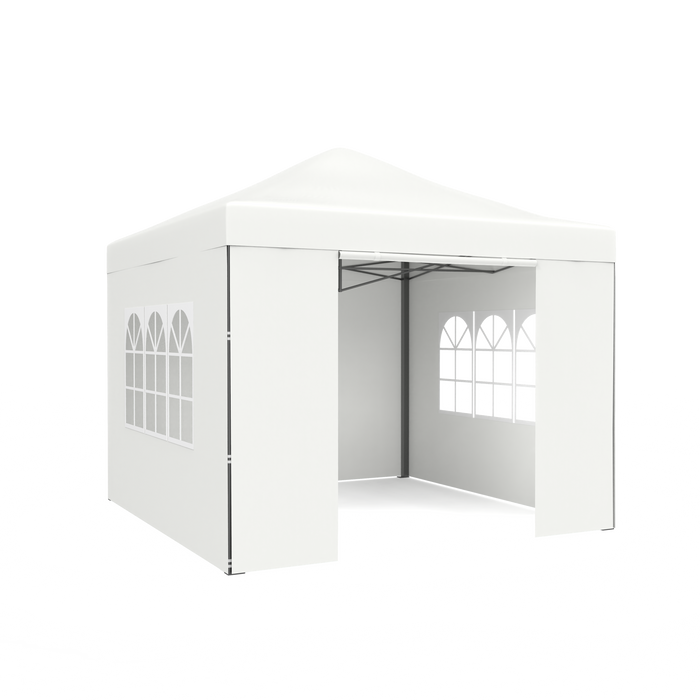 Tente de fête Niceey - 3x3m - Pavillon - Pliable et étanche - Facile à monter - Sac de transport à roulettes - Blanc