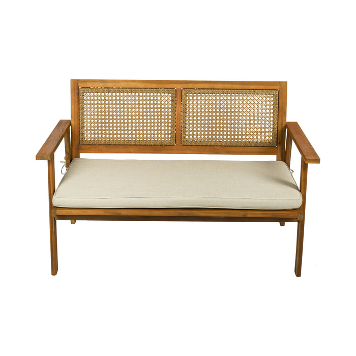 Ensemble de jardin de luxe Niceey - 4 pièces - Coussins inclus - Bois d'acacia