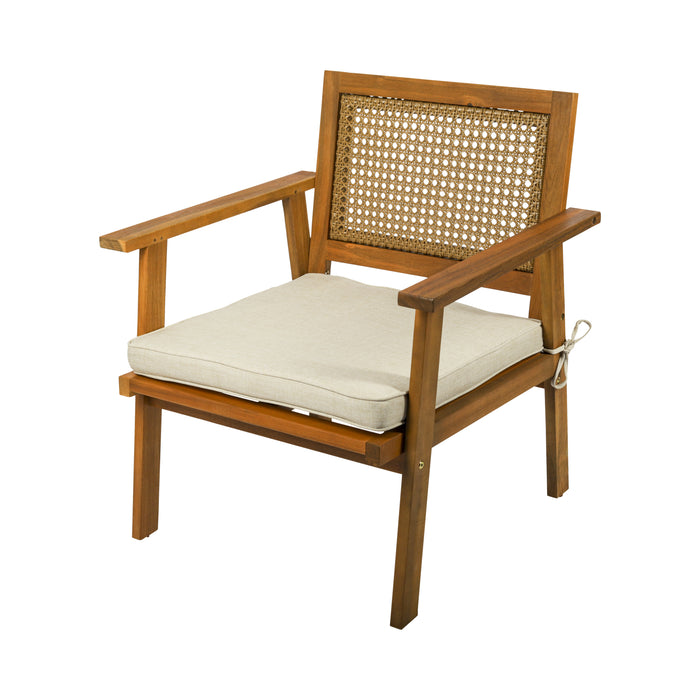 Ensemble de jardin de luxe Niceey - 4 pièces - Coussins inclus - Bois d'acacia