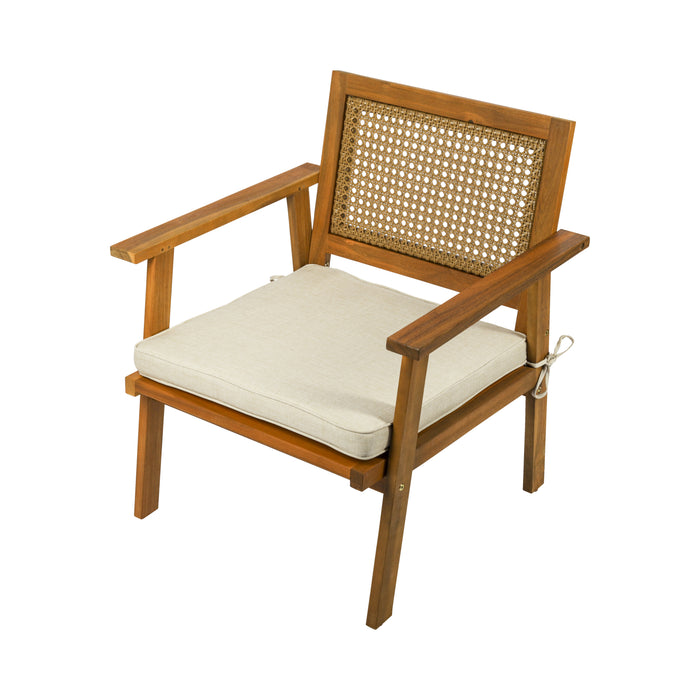 Ensemble de jardin de luxe Niceey - 4 pièces - Coussins inclus - Bois d'acacia