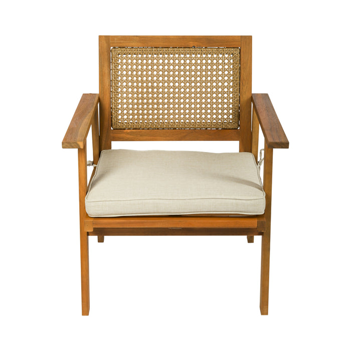 Ensemble de jardin de luxe Niceey - 4 pièces - Coussins inclus - Bois d'acacia