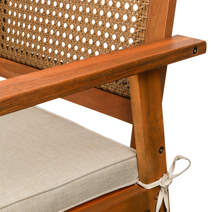 Ensemble de jardin de luxe Niceey - 4 pièces - Coussins inclus - Bois d'acacia