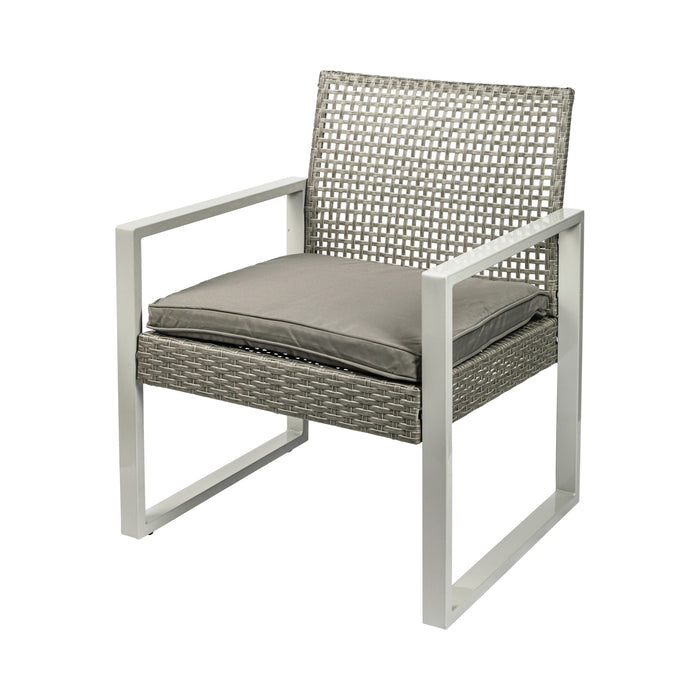 Ensemble de jardin Niceey, 4 pièces, rotin, gris/blanc