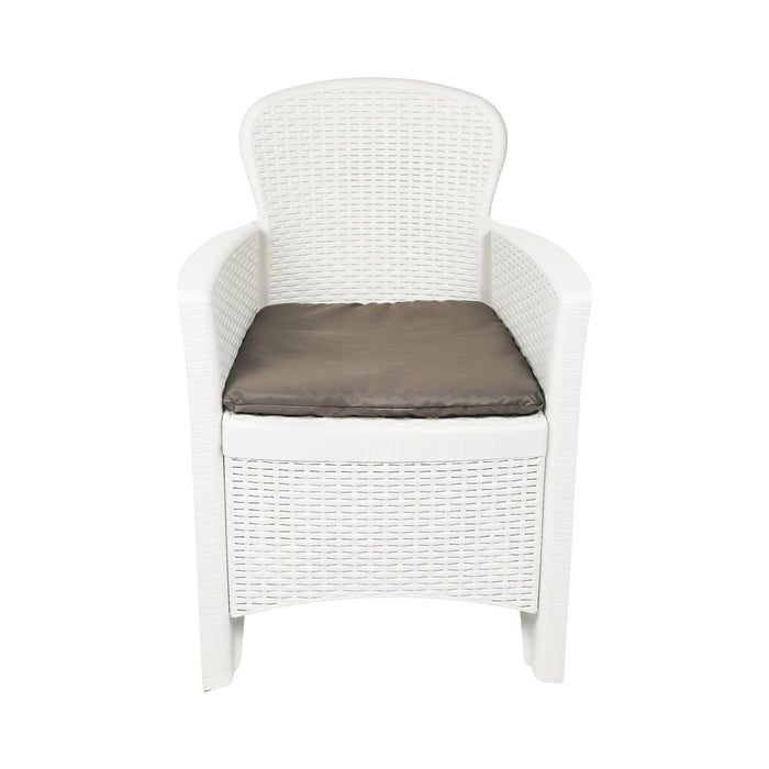Ensemble de jardin Niceey, 3 pièces, blanc/gris