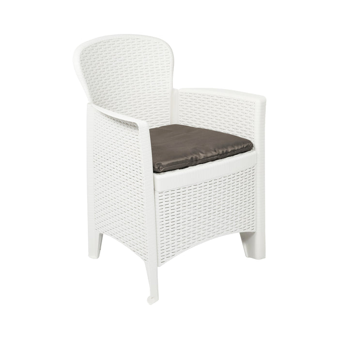 Ensemble de jardin Niceey, 3 pièces, blanc/gris