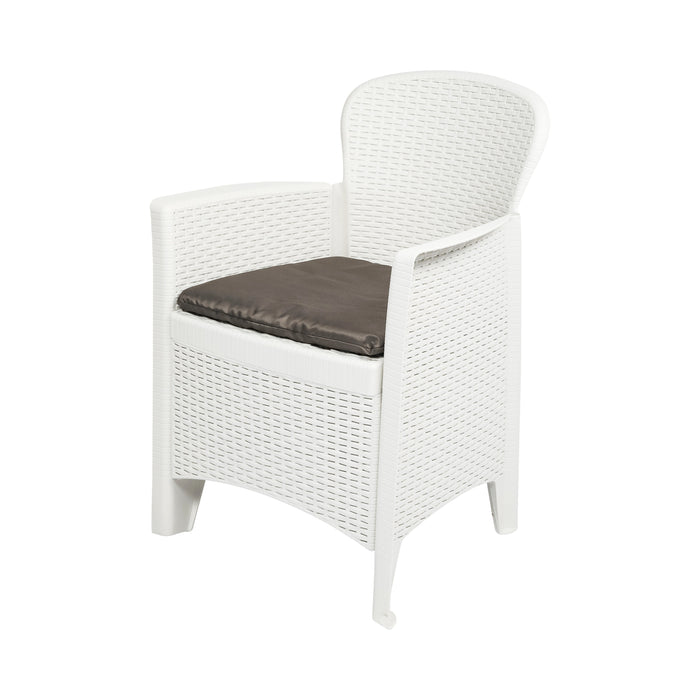 Ensemble de jardin Niceey, 3 pièces, blanc/gris