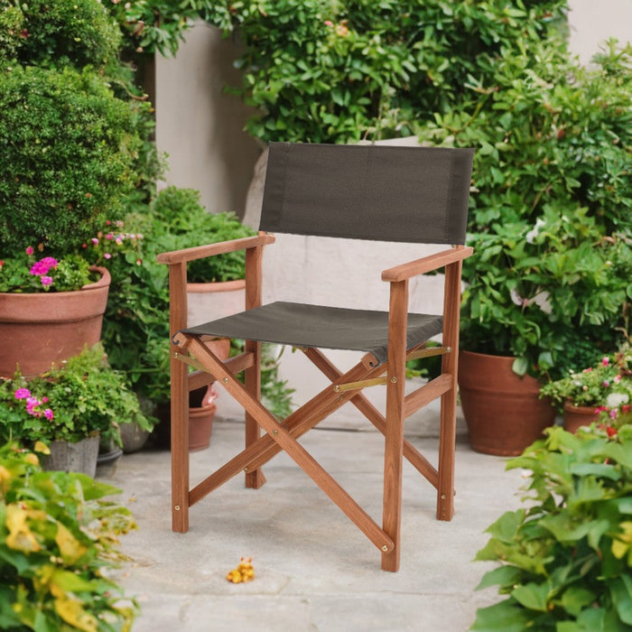 Chaise de Réalisateur Niceey - Bois d'Acacia - Lot de 2 - Taupe