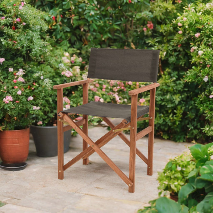 Chaise de Réalisateur Niceey - Bois d'Acacia - Lot de 2 - Taupe