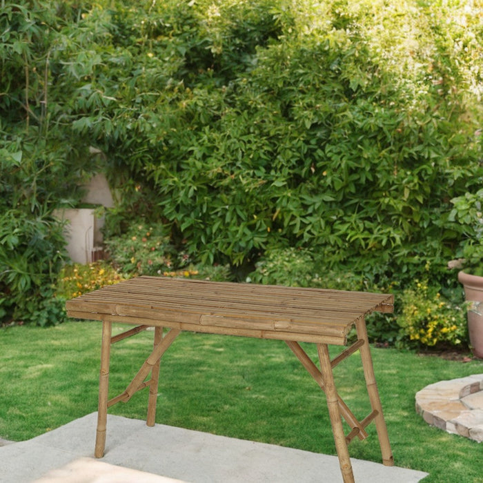 Table de jardin Niceey - Pliable - Bambou - 118X56x73CM