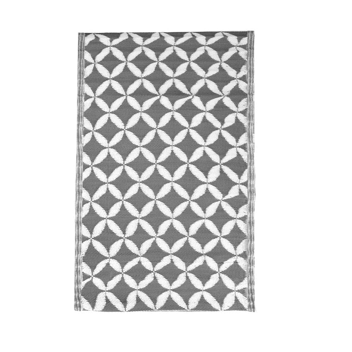 Tapis d'extérieur Niceey - Tapis de jardin - 120x180cm - Gris/Blanc