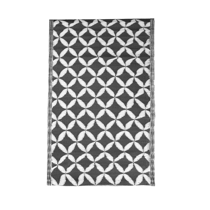 Tapis d'extérieur Niceey - Tapis de jardin - 120x180cm - Noir/Blanc