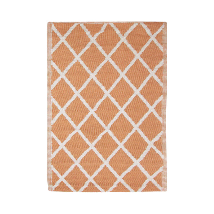 Tapis d'extérieur Niceey - Tapis de jardin - 120x180cm - Abricot/Blanc