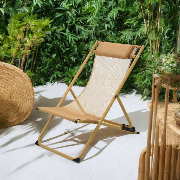 Chaise Longue avec Oreiller Niceey - Lot de 2 - Jaune