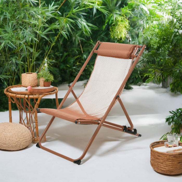 Chaise Longue Niceey - Avec Oreiller - Lot de 2 - Rouge