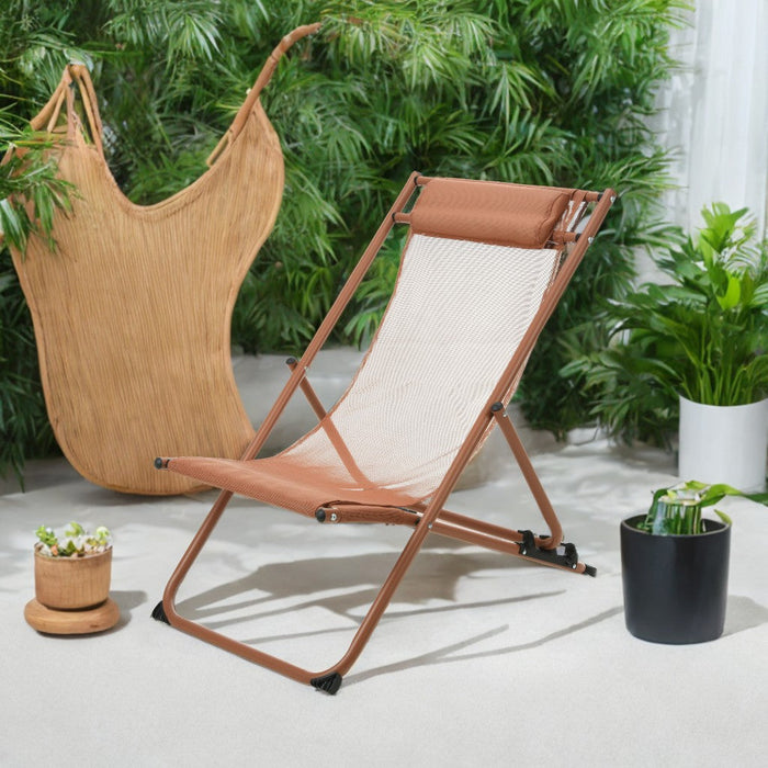 Chaise Longue Niceey - Avec Oreiller - Lot de 2 - Rouge