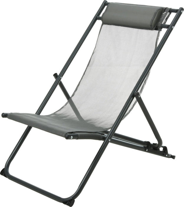 Chaise Longue Niceey - Avec Oreiller - Lot de 2 - Gris Foncé