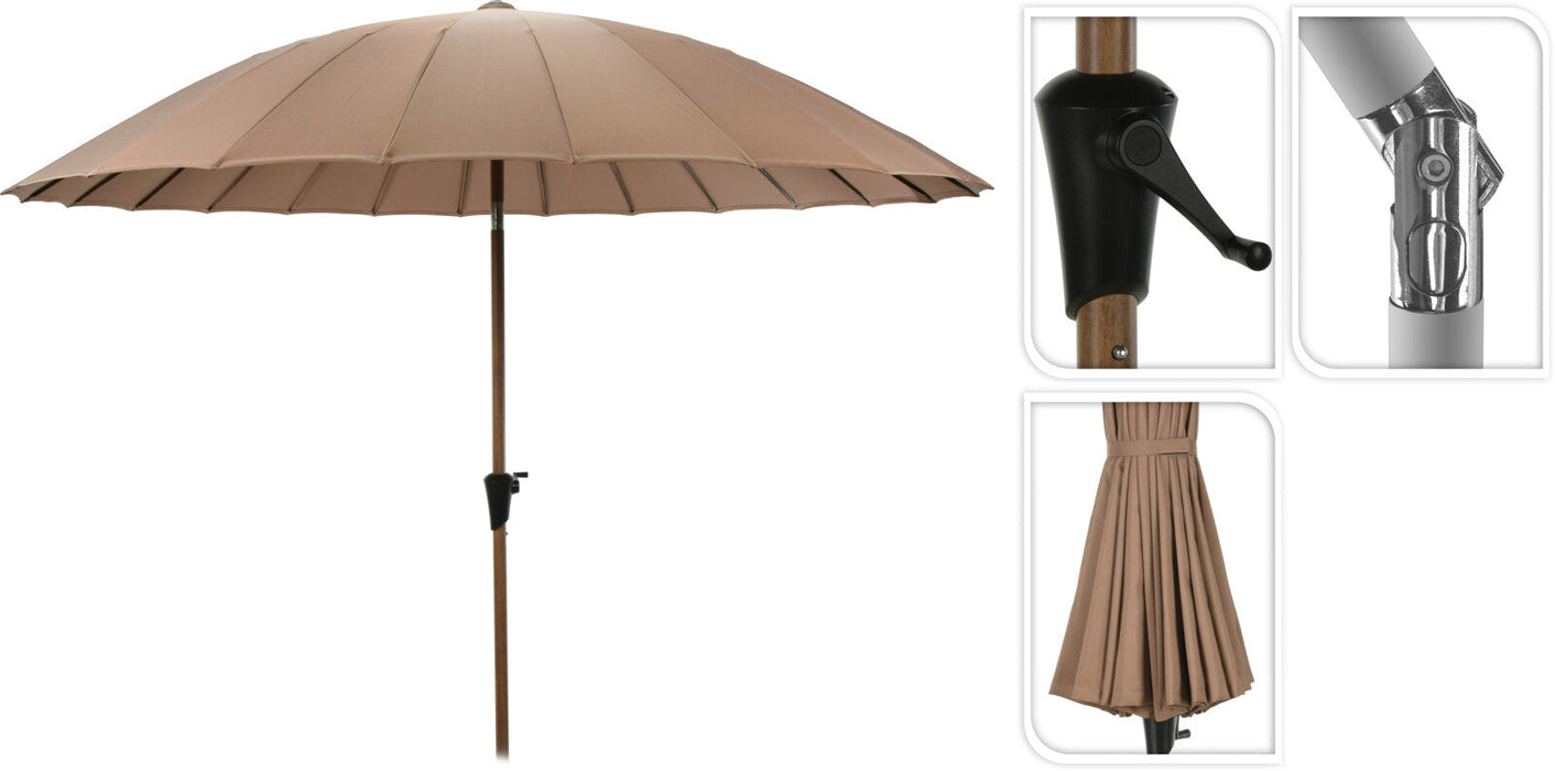 Parasol Niceey Shaghai - Bois - Inclinable - 280CM - Taupe