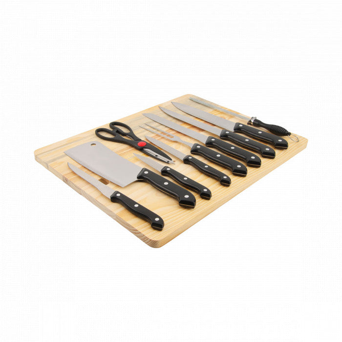 Ensemble de couteaux Niceey - Lot de 11 - avec planche à découper - Noir