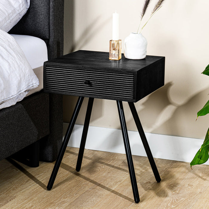 Niceey Table de chevet, 1 tiroir, A340 noir